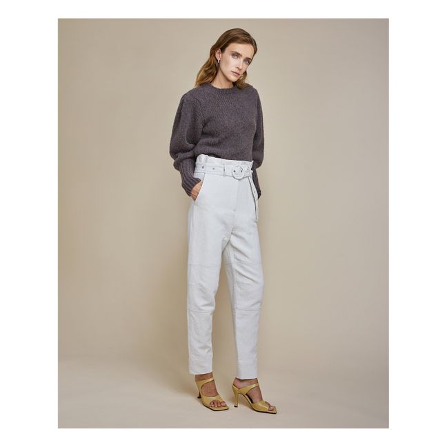 Paperbag Nadua Cotton and Linen Trousers  | Ecru