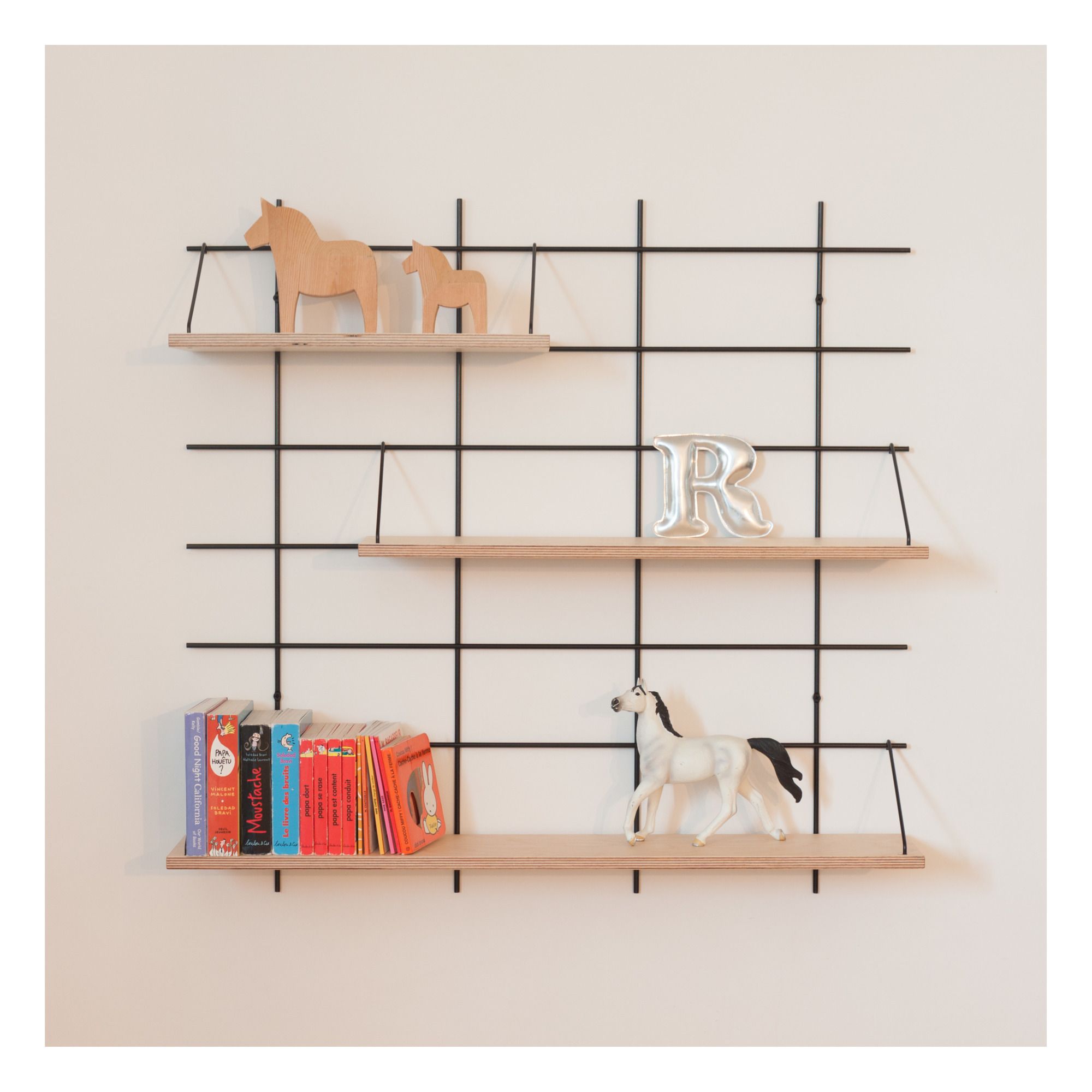 Gassien - Etagère 25 Esther base noire - Bouleau