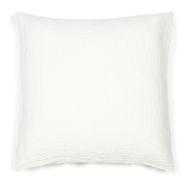 Coussin en jacquard de coton bio | Lait