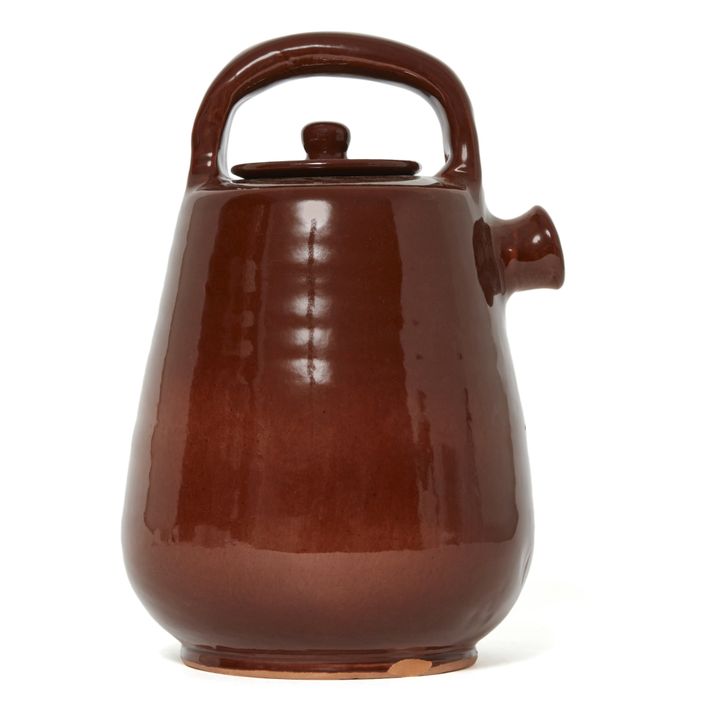 brown enamel teapot