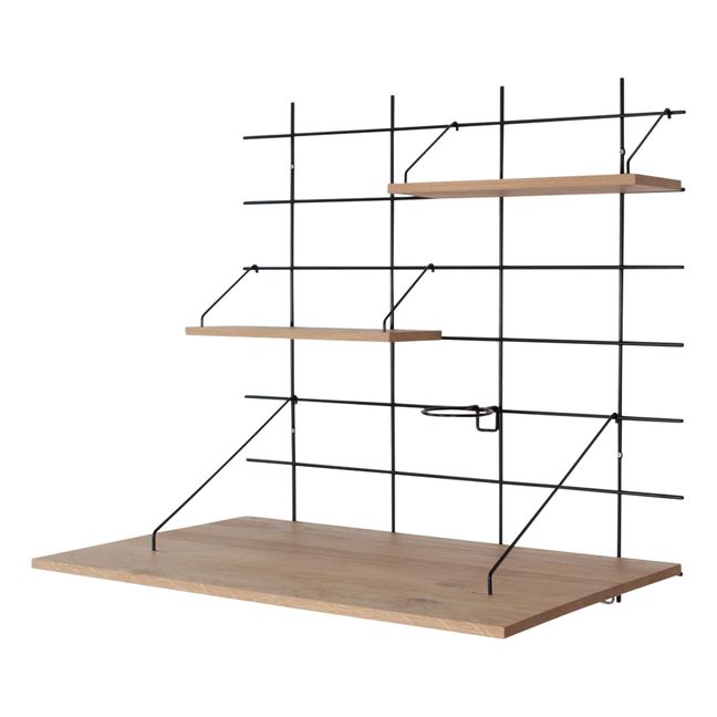 Schreibtisch Nina Schwarze Basis | Chêne massif