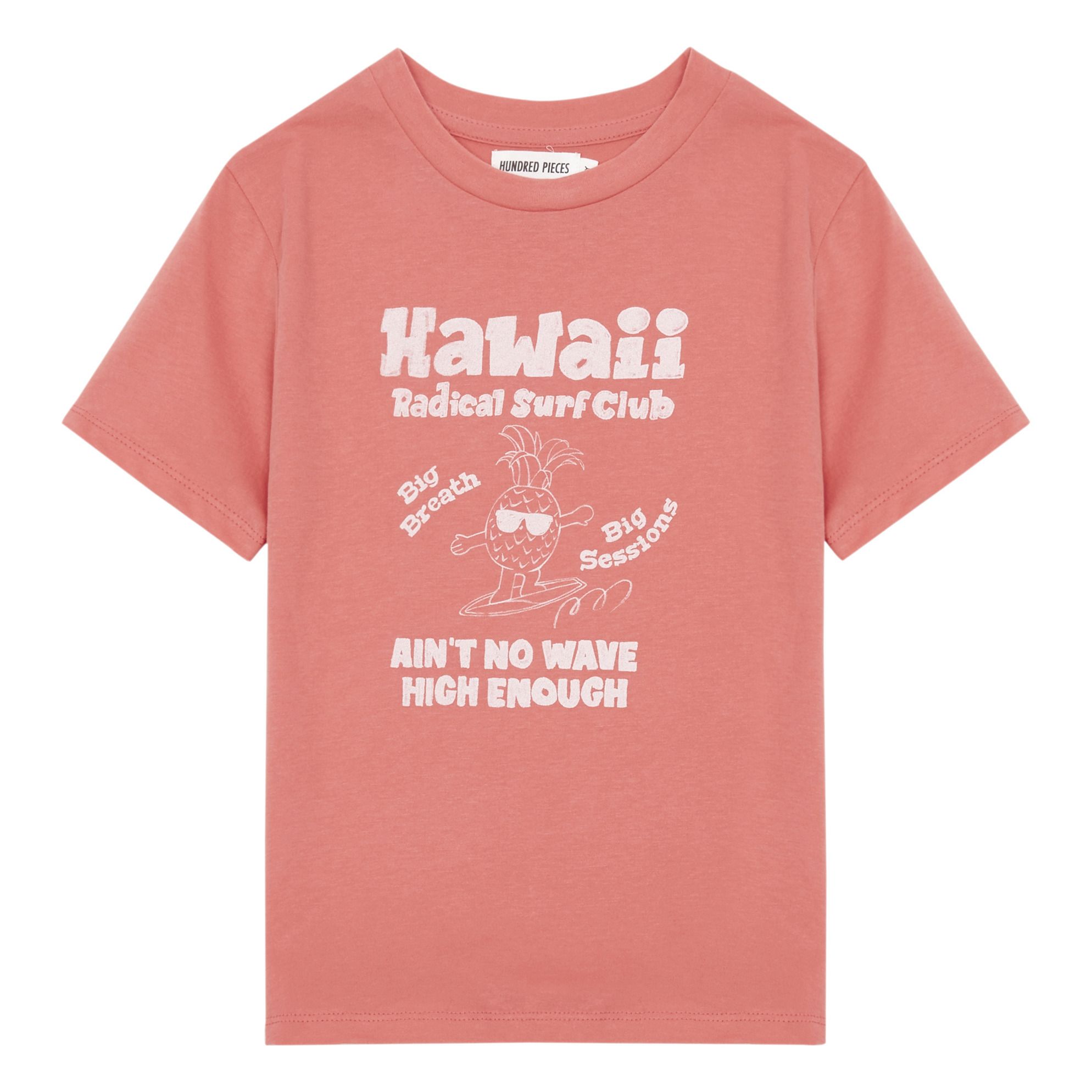 Hundred Pieces - T-Shirt Hawaii Coton Bio - Garçon - Corail