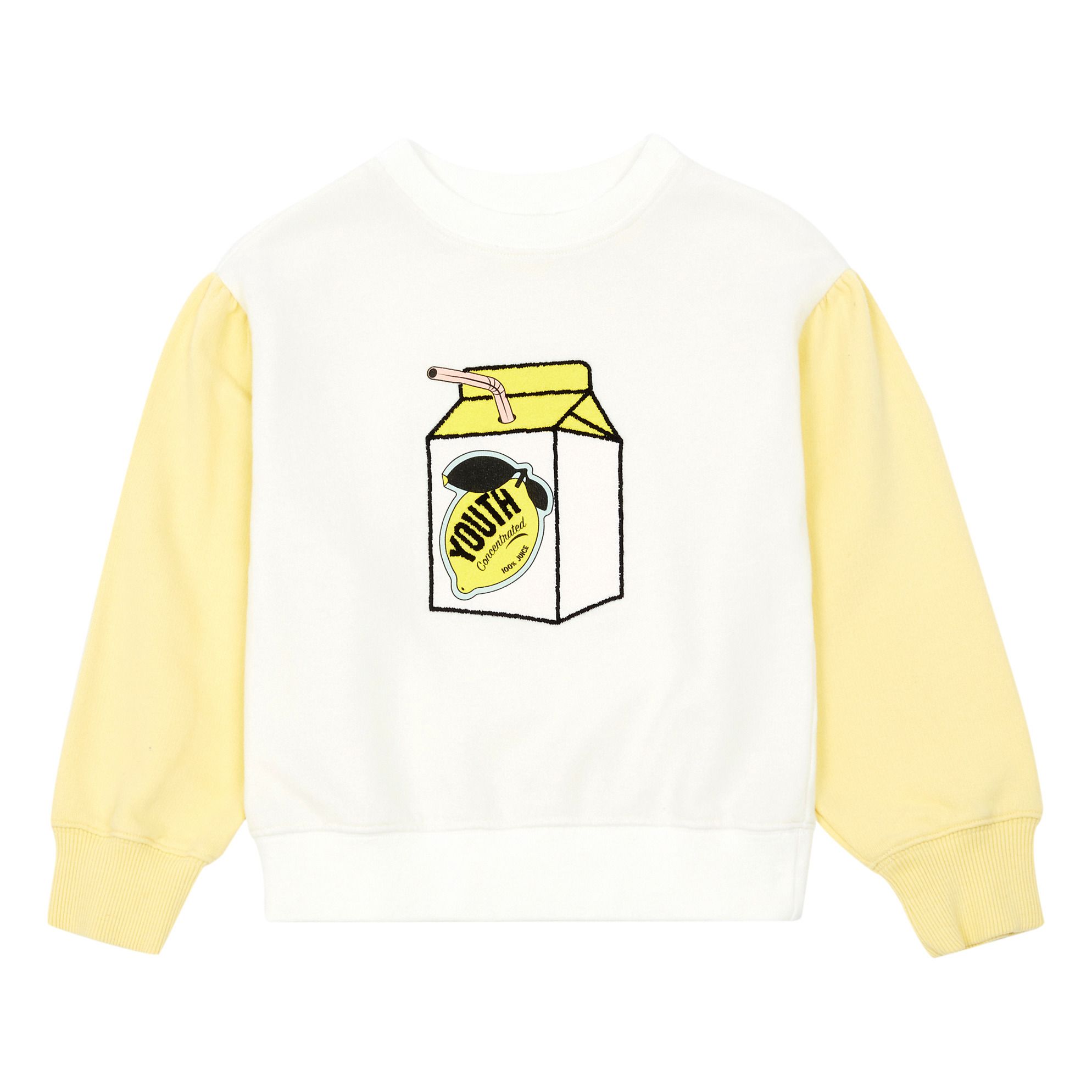 Hundred Pieces - Sweatshirt Lemonade Coton Bio - Fille - Blanc