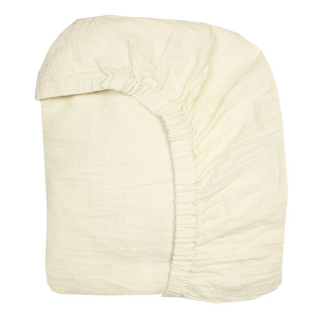 Cotton Gauze Fitted Sheet  Off white