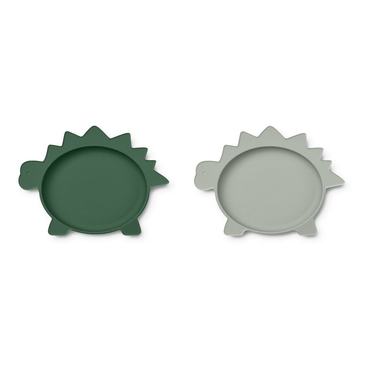 Liewood - Assiettes Olivia Dino en silicone - Set de 2 - Vert foncé