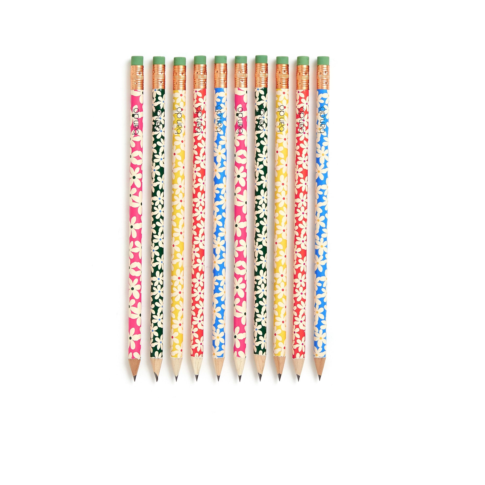 ban.do - Crayons à papier Daisies - Set de 10 - Multicolore