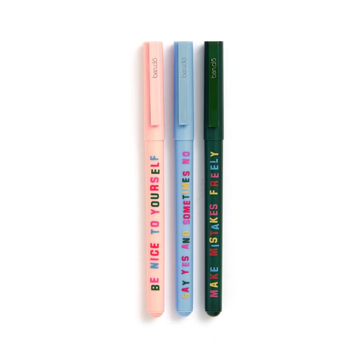 Be Nice Ballpoint Pens Set of 3 ban.do Design Adult