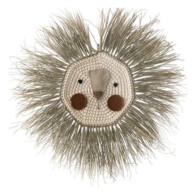 Raffia Hanging Lion Decoration | Brown