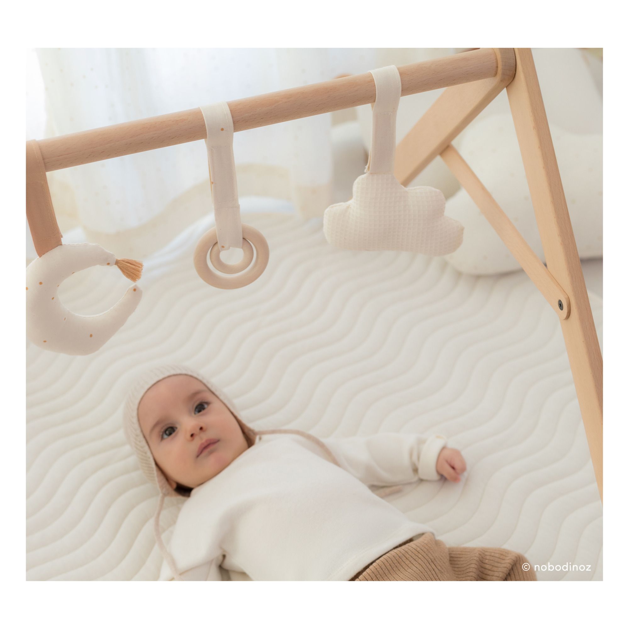 Wooden Activity Arch with Toys Cream- Product image n°5