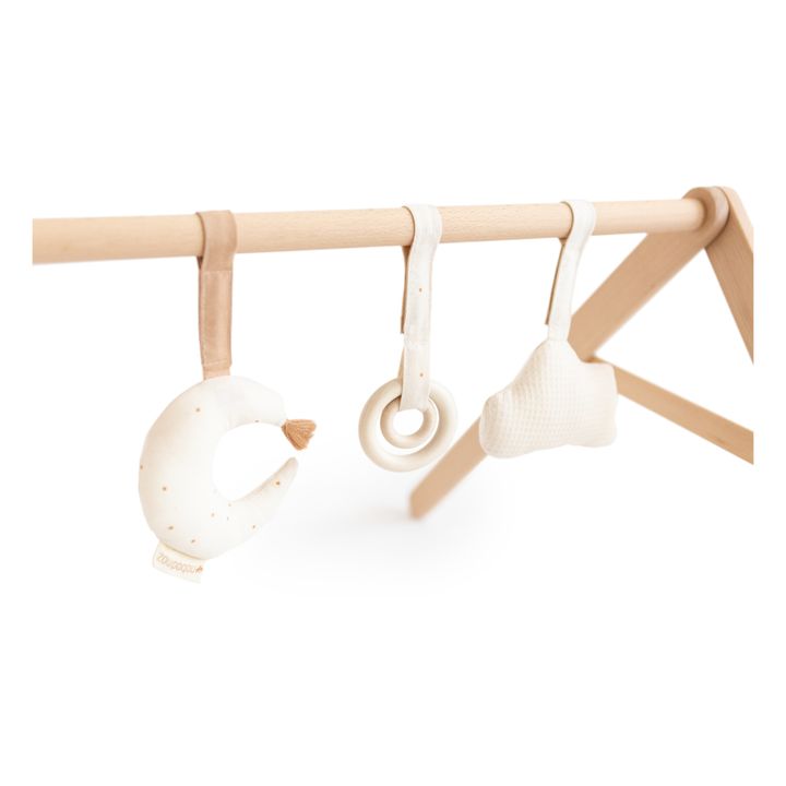 Arco de estímulo de madera y sus juguetes | Crema- Imagen del producto n°4
