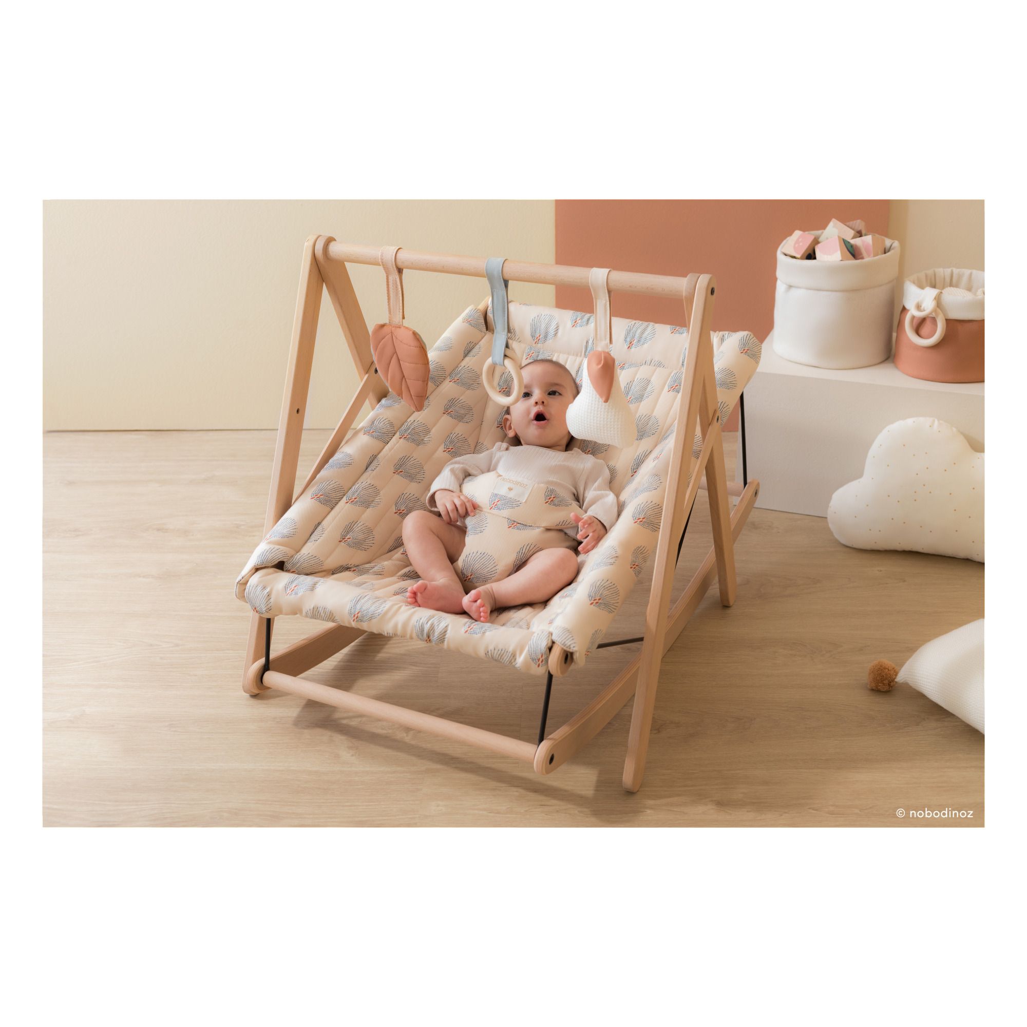 Growing Green Baby Bouncer Cream Nobodinoz Design Baby