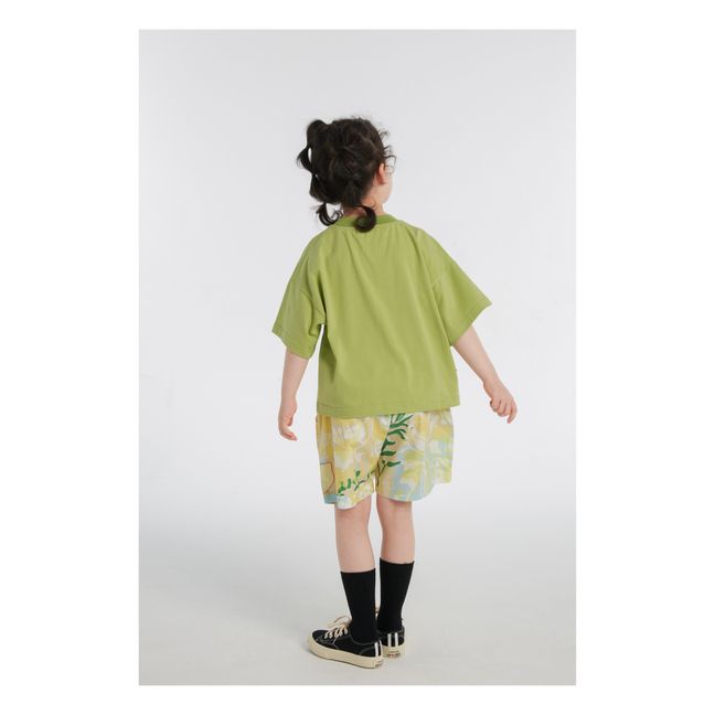 Beach Print Shorts | Yellow