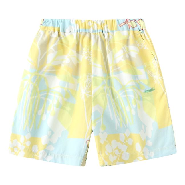 Beach Print Shorts | Yellow