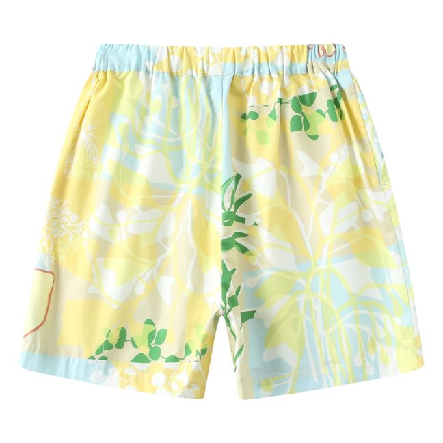 Beach Print Shorts | Yellow