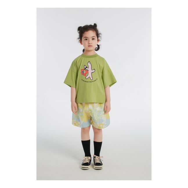 Beach Print Shorts | Yellow