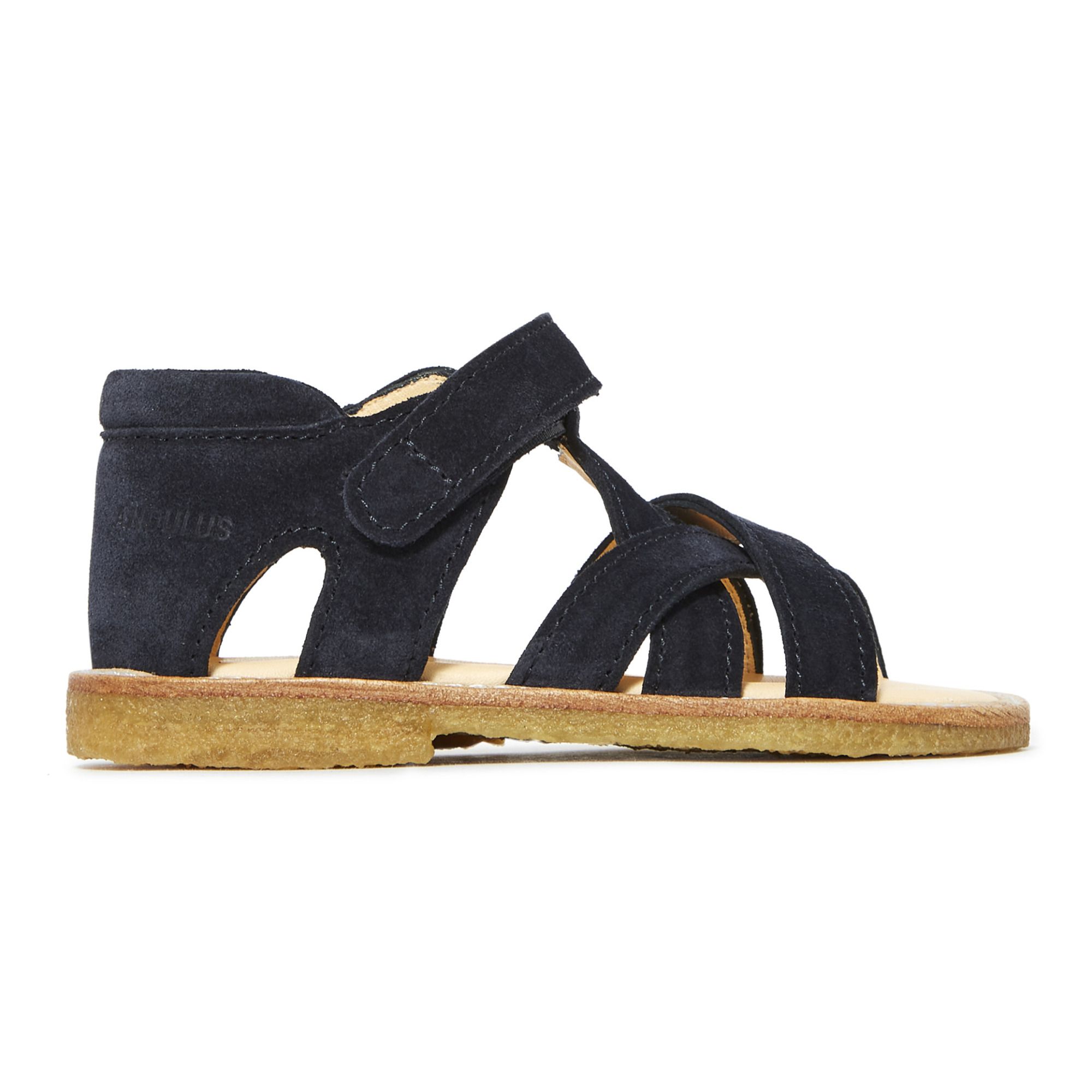 Angulus - Sandales Scratchs Croisées - Fille - Bleu marine