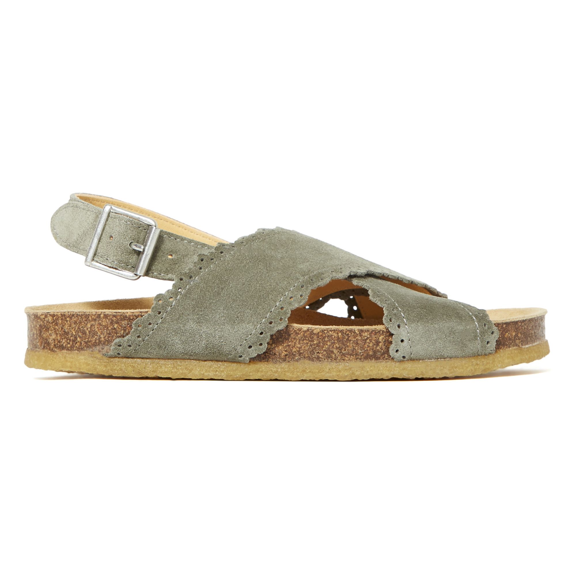 Angulus - Sandales Croisées Dentelées - Fille - Vert kaki