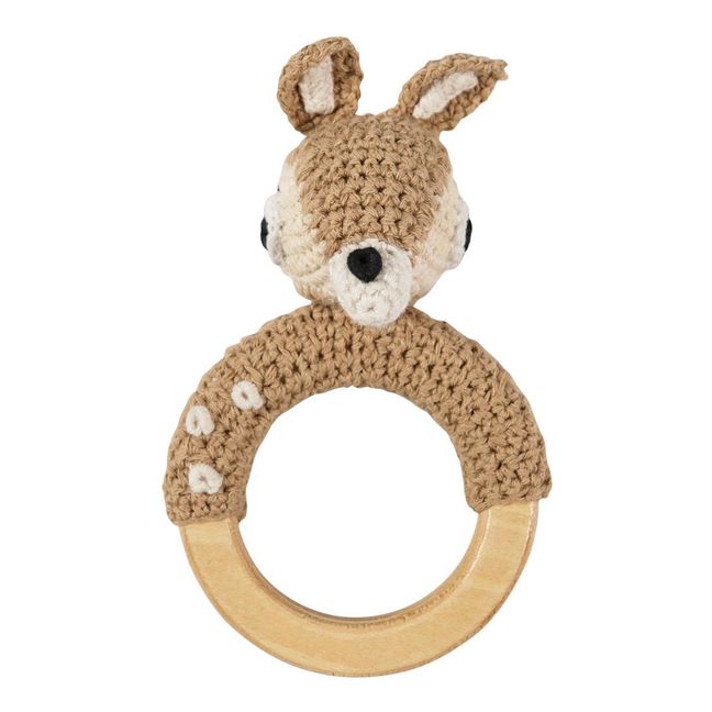 Crochet Baby Deer Rattle Brown
