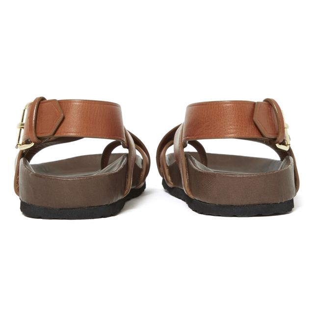 Ledersandalen Mexico | Cognac-Farbe