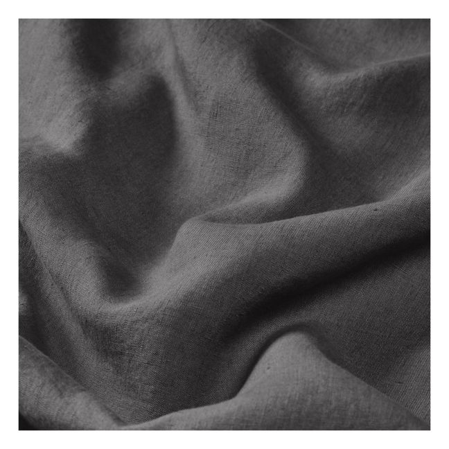 Housse de coussin en lin lavé | Carbone
