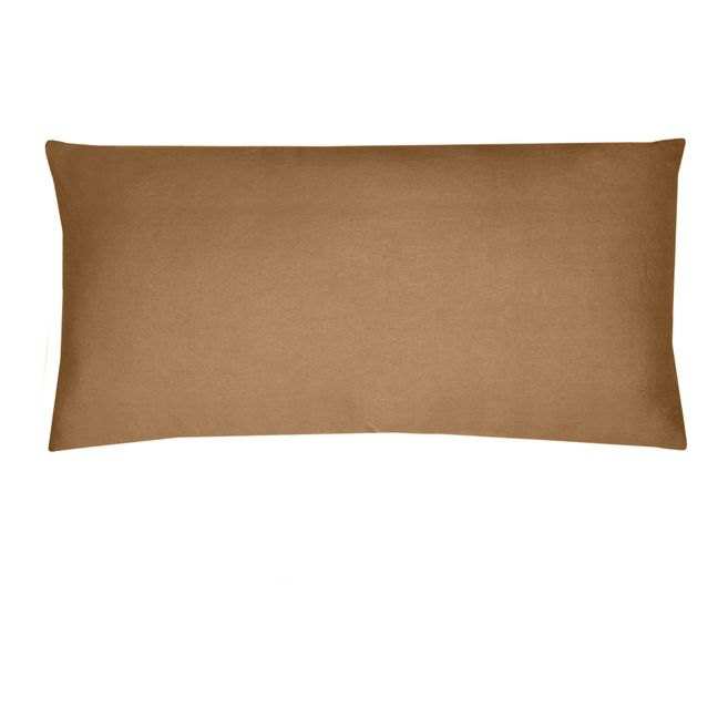 Housse de coussin en lin lavé | Noisette