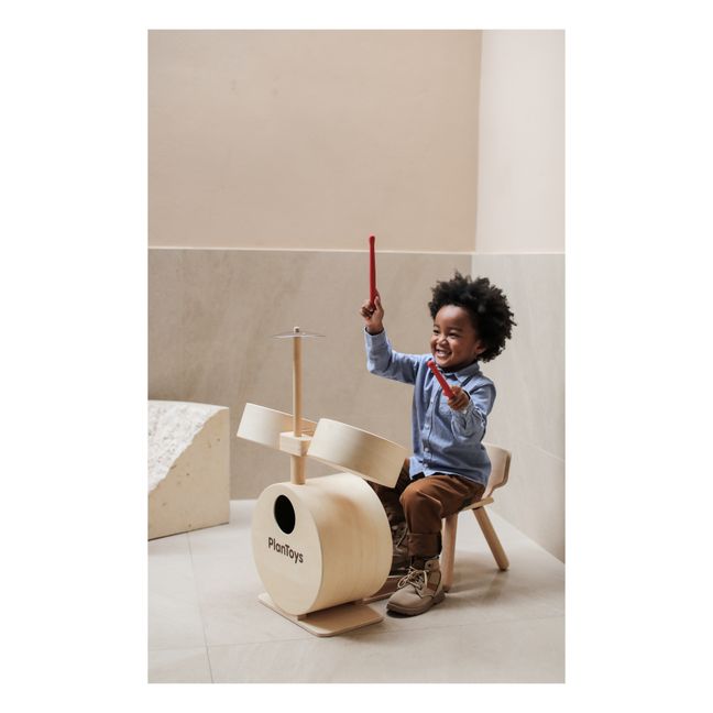 Rubber Wood Drum Set Toy