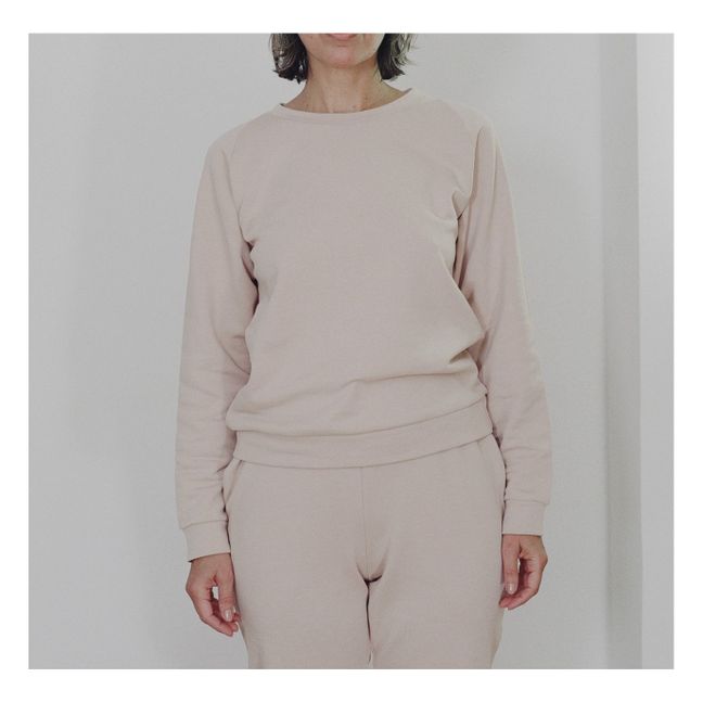 Sweatshirt Basic aus Bio-Baumwolle | Nude Beige