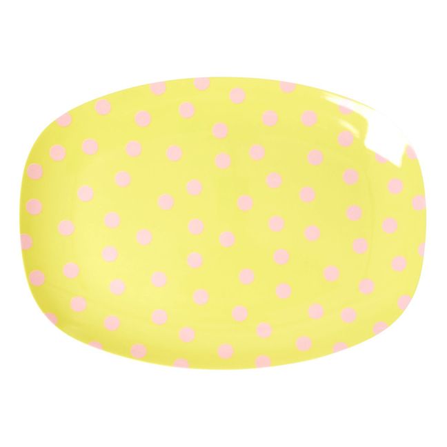 Servierteller Pink dot | Gelb