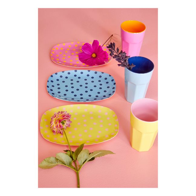 Pink Dot Dish | Yellow