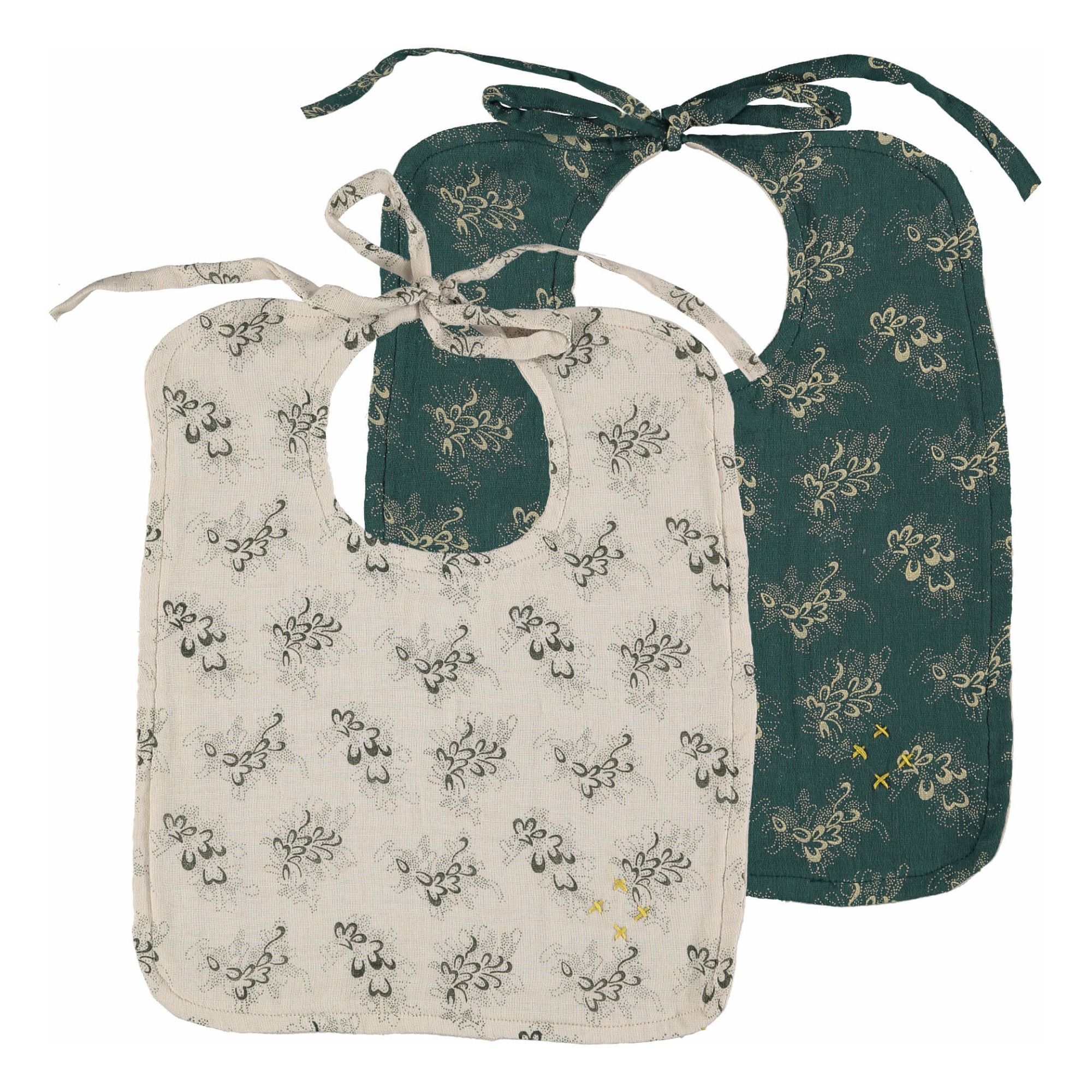 Camomile London - Bavoirs - Set de 2 - Dark Green/Stone
