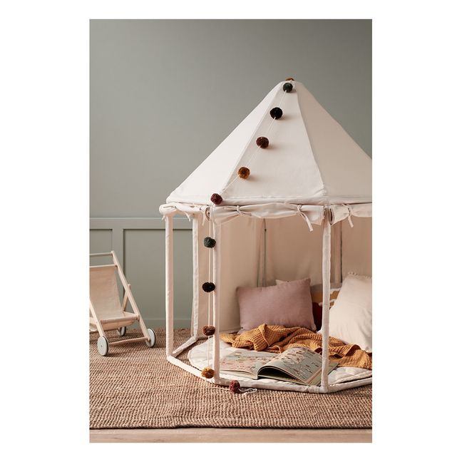 Cotton Canvas and Wood Tent Off white