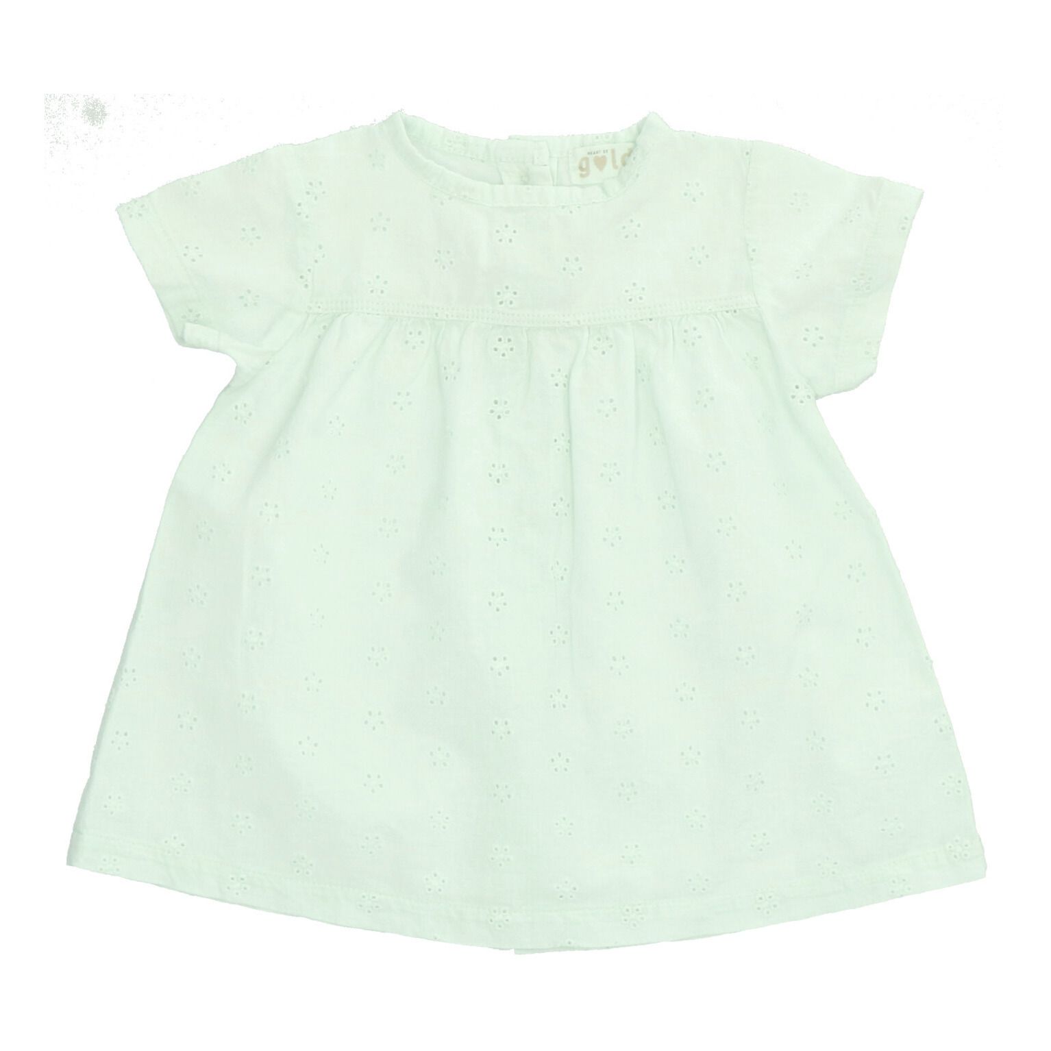 Heart of Gold - Robe Broderie Anglaise Coton Bio Katmi - Fille - Vert d'eau