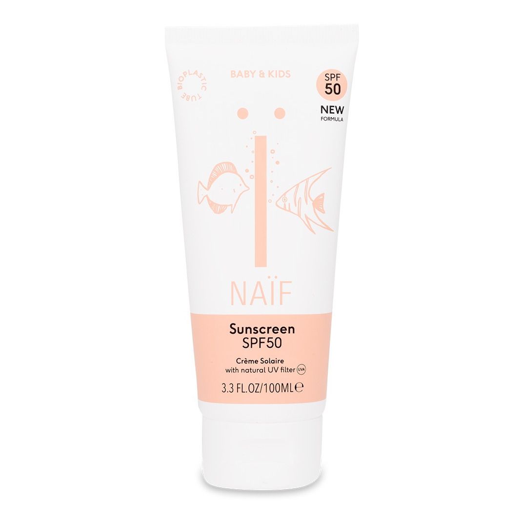 Naïf Natural Skincare - Crème solaire pour bébé SPF 50 - 100ml - Blanc