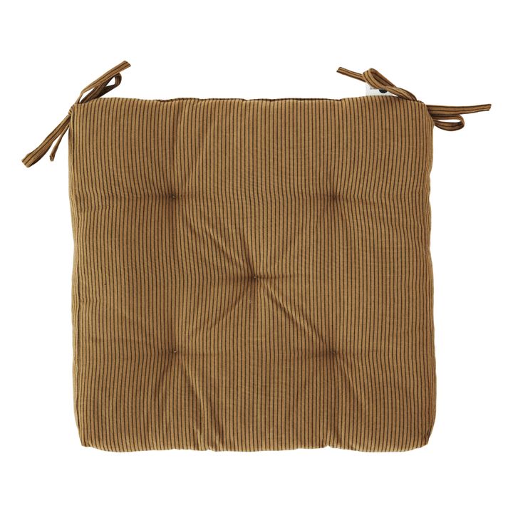 Cojín de rayas para silla - 45 x 45 cm Caramelo- Imagen del producto n°0