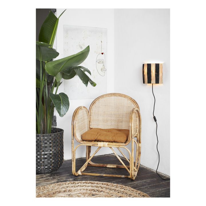 Coussin d'assise rayé - 45x45 cm | Caramel- Image produit n°1