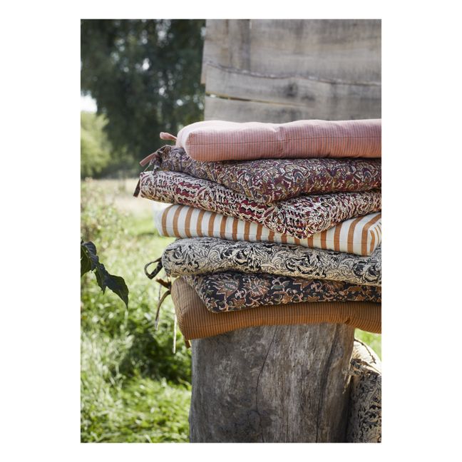 Coussin d'assise rayé - 45x45 cm | Caramel