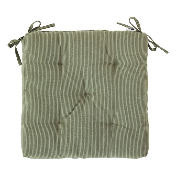 Cojín de rayas para silla - 45 x 45 cm Verde Jade- Imagen del producto n°0