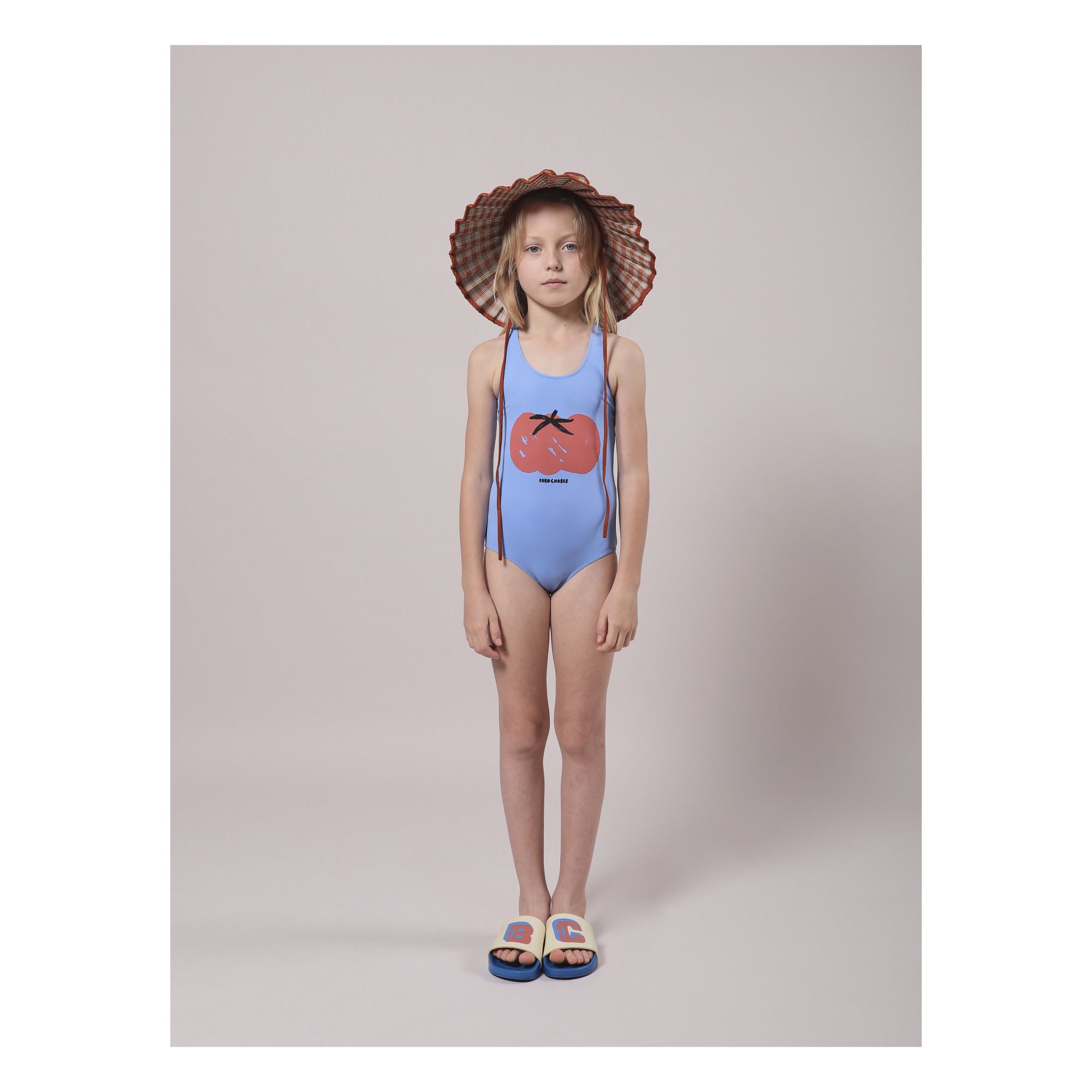 Recycled Nylon Tomato One Piece Swimsuit Blue Bobo Choses Fashion