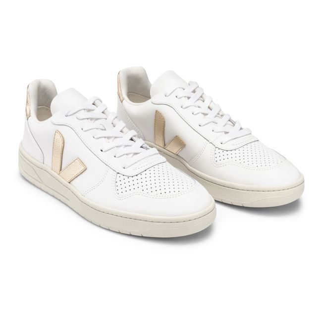 women's v 10 logo embroidered leather trainers