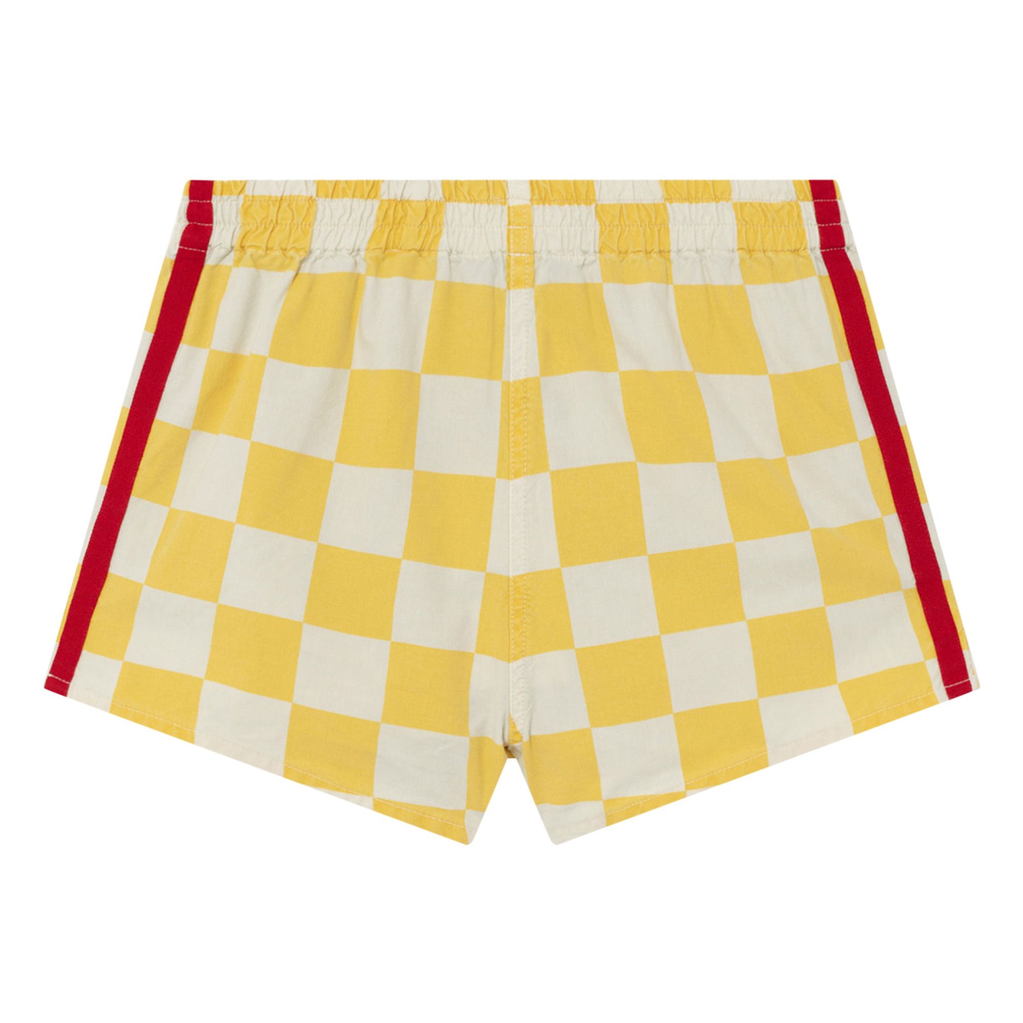 yellow checkered shorts