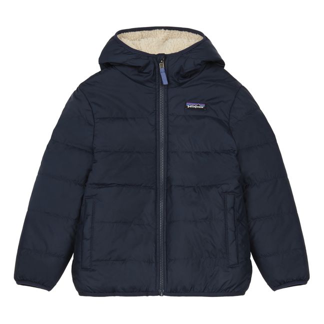 Reversible Recycled Polyester Fleece Jacket Navy blue