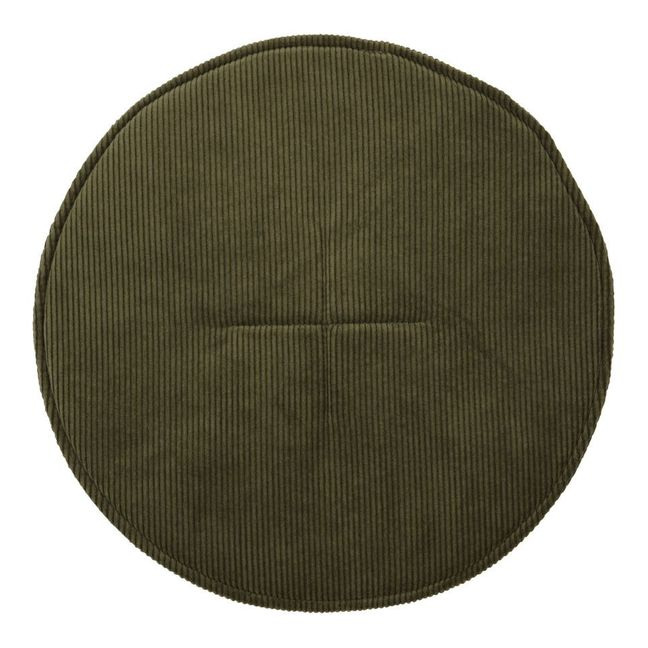 Round Corduroy Chair Cushion  Green