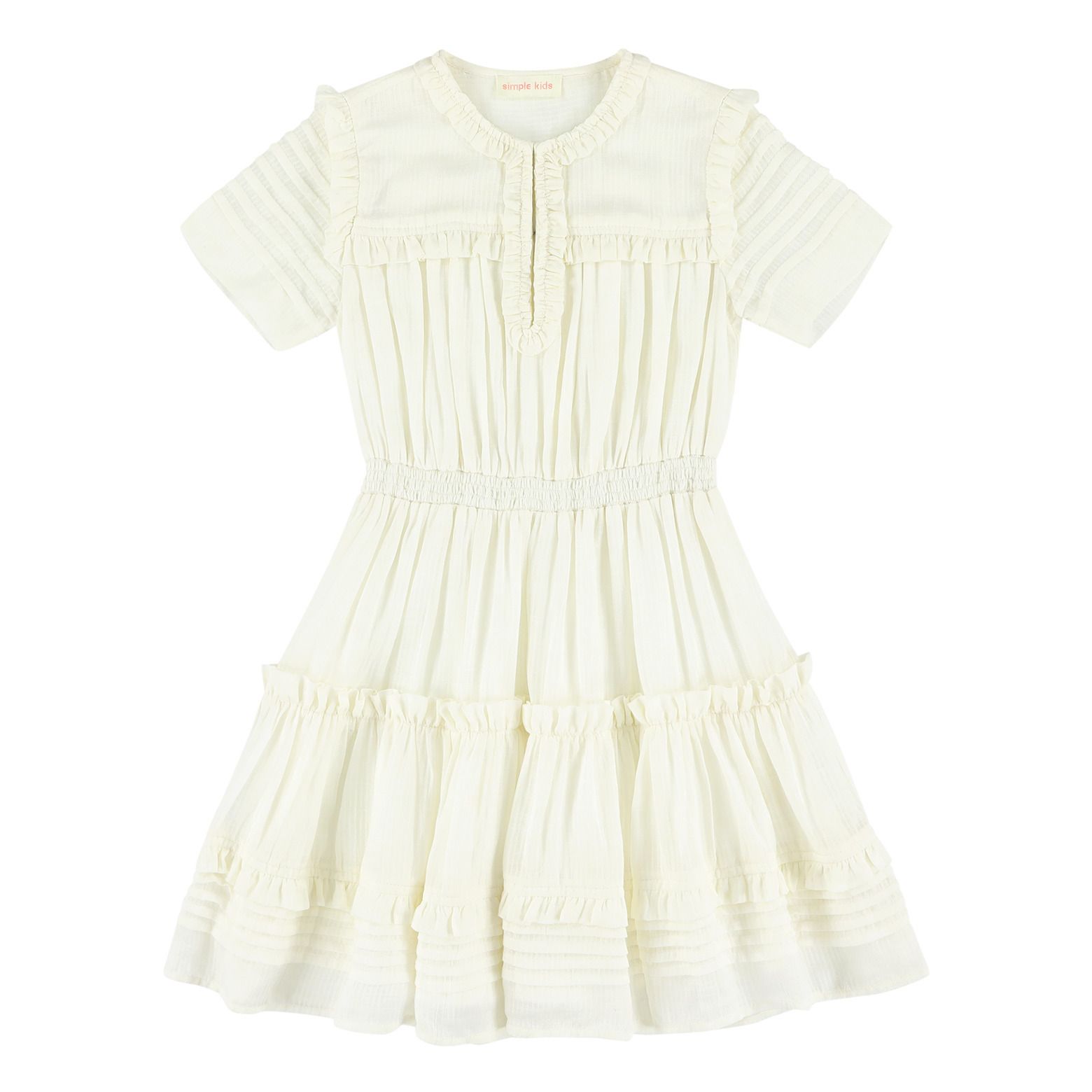 Simple Kids - Robe Unie - Fille - Blanc