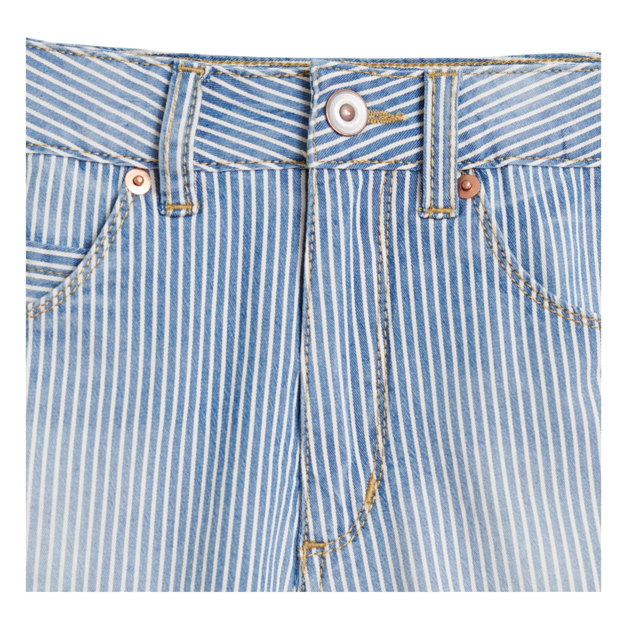Striped Denim Shorts Blue Bellerose Fashion Teen , Children