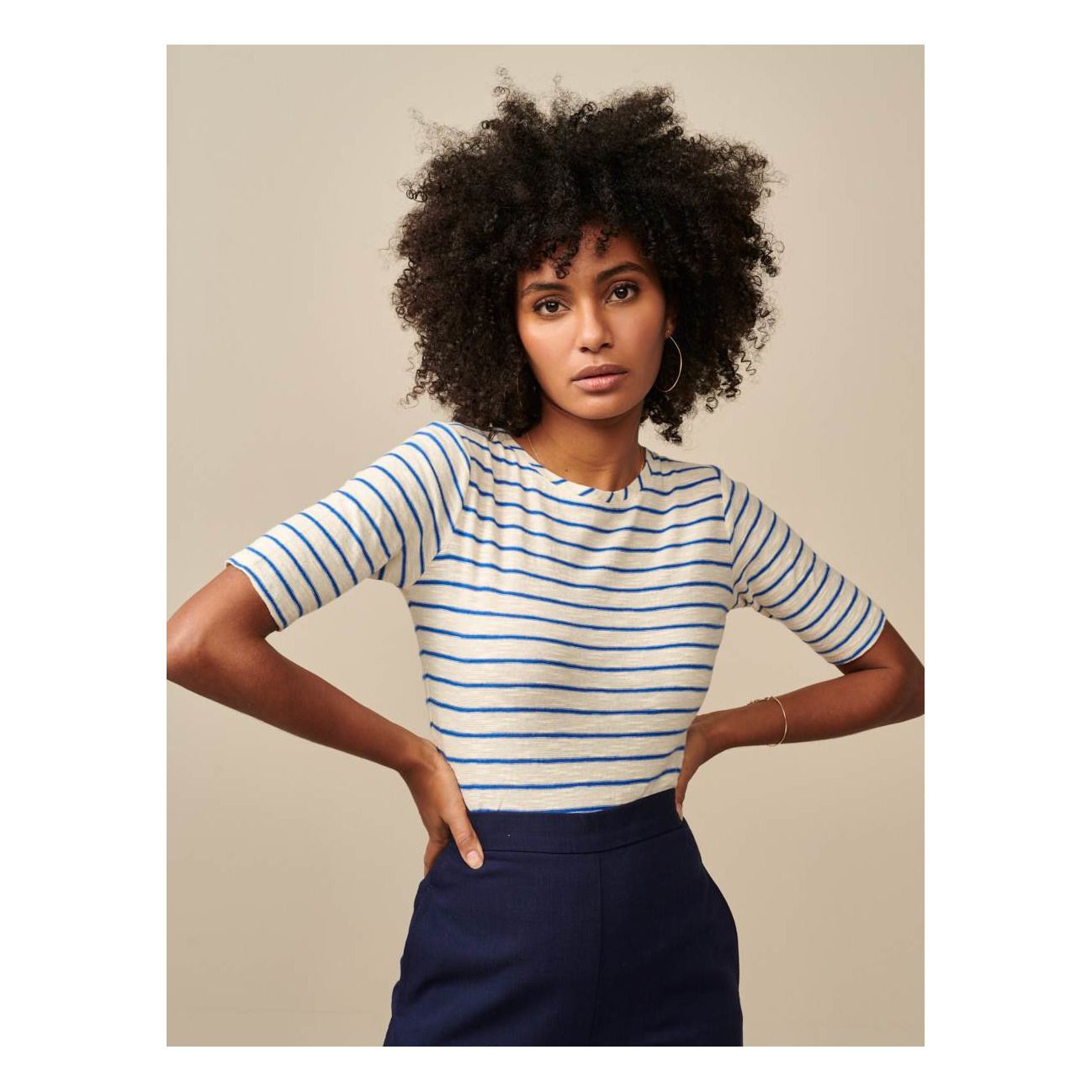 Seas Linen Stripe T-shirt - Women's 