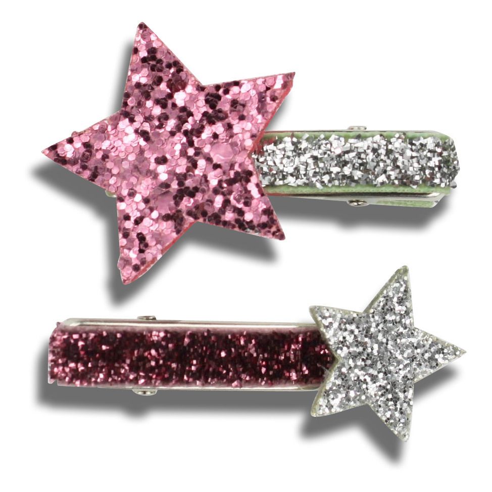 Milk x Soda - Barrettes Double Star - Fille - Rose