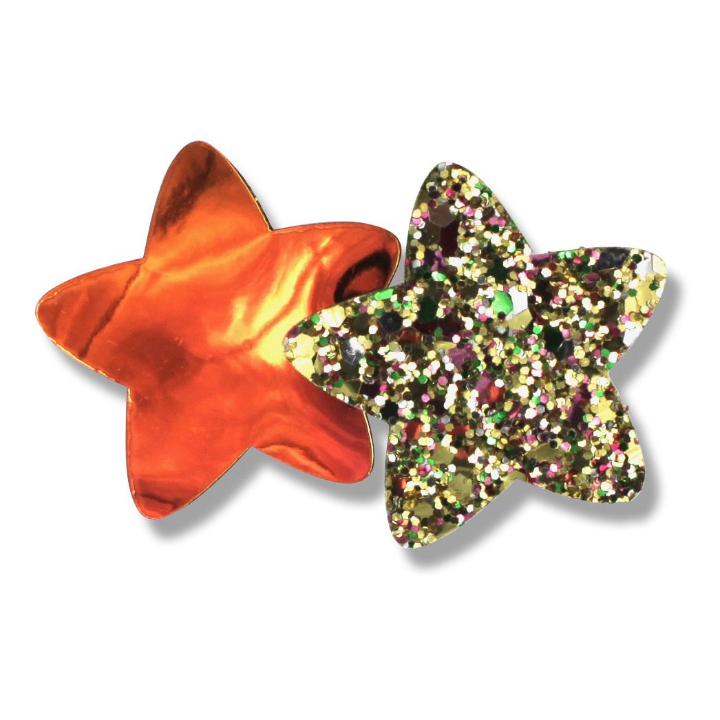 Milk x Soda - Barrette Pailletées 2 Stars - Fille - Doré