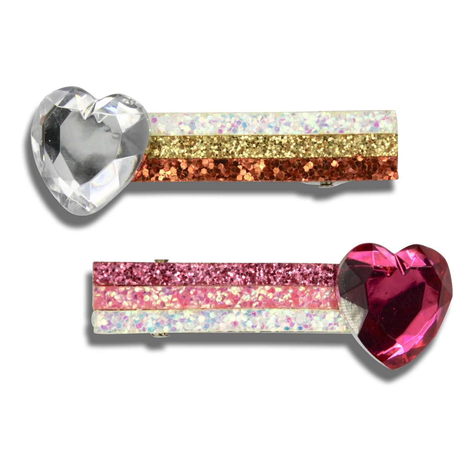 Milk x Soda - Barrettes Heart Stone - Fille - Rose