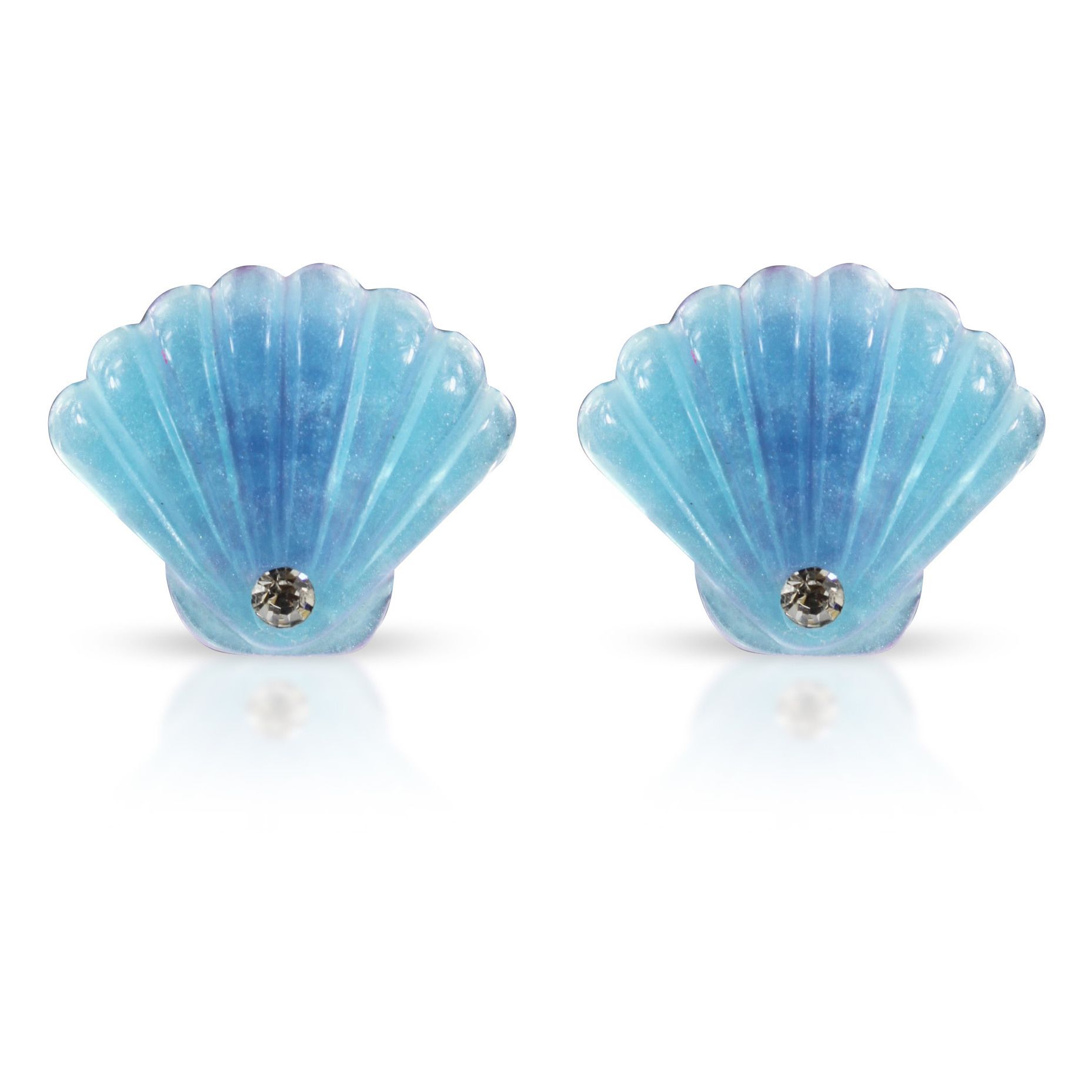Boucles d'Oreilles Shell | Bleu- Image produit n°0