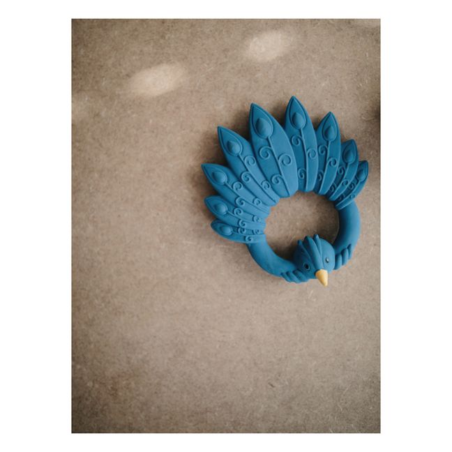 Peacock Teething Ring Blue